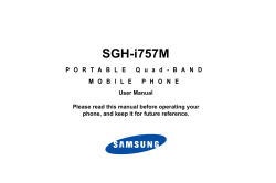 SGH-i757M P O R T A B L E  ... M O B I L E   P H... User Manual