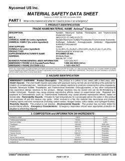 MATERIAL SAFETY DATA SHEET  Nycomed US Inc. PART I