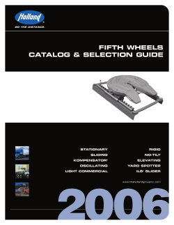 FIFTH WHEELS CATALOG &amp; SELECTION GUIDE STATIONARY RIGID