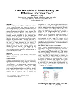 A New Perspective on Twitter Hashtag Use: Diffusion of Innovation Theory