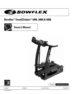 Bowflex TreadClimber 1000, 3000 &amp; 5000 Owner’s Manual