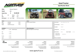 Used Tractor Specification Sheet 32,500.00 $