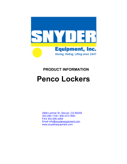 Penco Lockers PRODUCT INFORMATION