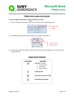 Microsoft Word Fillable Forms Fillable Forms: Legacy Form Controls