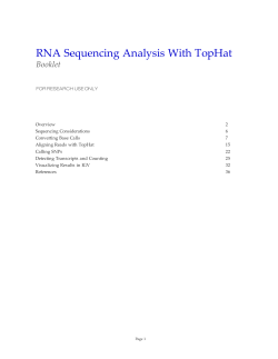 RNA Sequencing Analysis With TopHat Booklet