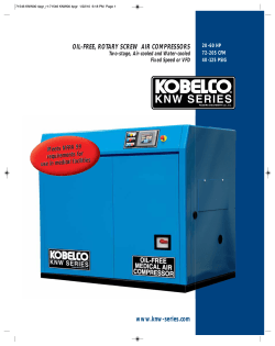 OIL-FREE, ROTARY SCREW  AIR COMPRESSORS www.knw-series.com Meets NFPA 99 requirements for