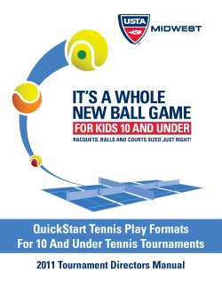 IT’S A WHOLE NEW BALL GAME QuickStart Tennis Play Formats