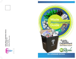Waste Guide 2012 (STANDARD EDITION) aste Division