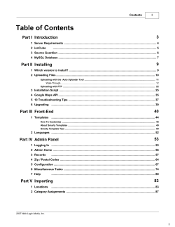 Table of Contents 3 Part I Introduction