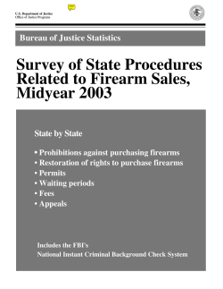 2003 Survey of State Procedures Related to Firearm Sales, Midyear