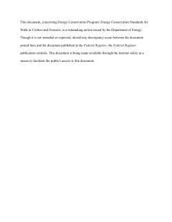 This document, concerning Energy Conservation Program: Energy Conservation Standards for