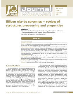 Silicon nitride ceramics – review of structure, processing and properties
