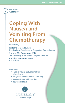 Coping With Nausea and Vomiting From Chemotherapy