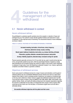 4 Guidelines for the management of heroin withdrawal