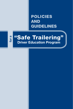“Safe Trailering” POLICIES AND GUIDELINES