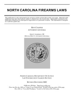 NORTH CAROLINA FIREARMS LAWS