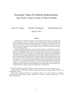 Economic Value of Celebrity Endorsements: Kevin YC Chung Timothy P. Derdenger