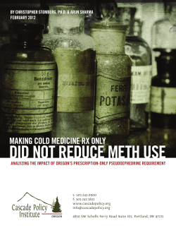 DID NOT REDUCE METH USE  MAKING COLD MEDICINE RX ONLY Cascade Policy