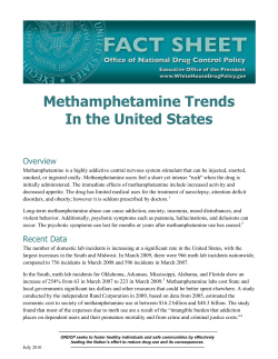 Methamphetamine Trends In the United States Overview