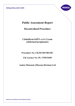 Public Assessment Report Decentralised Procedure ClobaDerm 0.05% w/w Cream