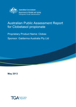 Australian Public Assessment Report for Clobetasol propionate  Sponsor: Galderma Australia Pty Ltd