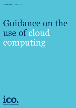 Guidance on the use of cloud computing