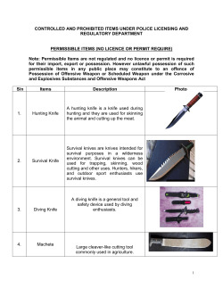 CONTROLLED AND PROHIBITED ITEMS UNDER POLICE LICENSING AND REGULATORY DEPARTMENT
