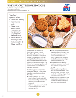 WHEY PRODUCTS IN BAKED GOODS