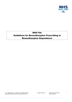 NHS Fife Guidelines for Benzodiazepine Prescribing in Benzodiazepine Dependence