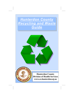 Hunterdon County Recycling and Waste Guide Division of Health Services