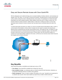 Easy and Secure Remote Access with Cisco QuickVPN