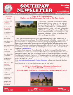 SOUTHPAW NEWSLETTER October 2013