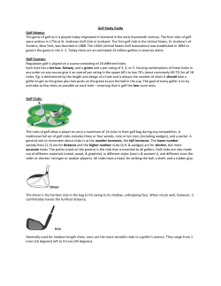 Golf Study Guide Golf History: