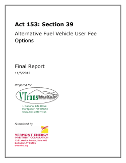 Act 153: Section 39 Alternative Fuel Vehicle User Fee Options
