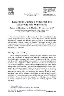 Exogenous Cushing’s Syndrome and Glucocorticoid Withdrawal *