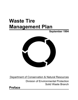 Waste Tire Management Plan