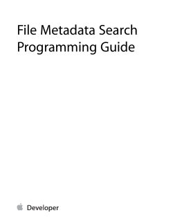 File Metadata Search Programming Guide