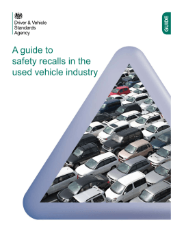 A guide to safety recalls in the used vehicle industry GUIDE