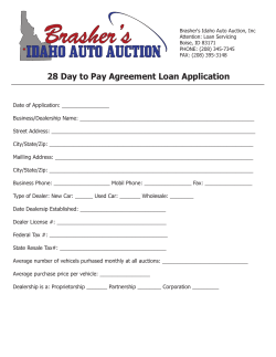 Brasher's Idaho Auto Auction, Inc Attention: Loan Servicing Boise, ID 83171