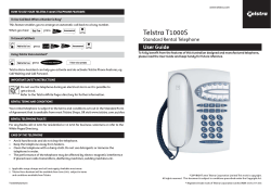 Telstra T1000S User Guide Standard Rental Telephone