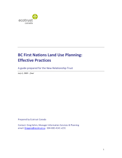   BC First Nations Land Use Planning:   Effective Practices  