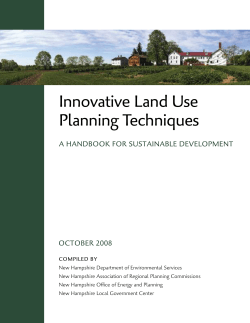 Innovative Land Use Planning Techniques A HANDBOOK FOR SUSTAINABLE DEVELOPMENT OCTOBER 2008