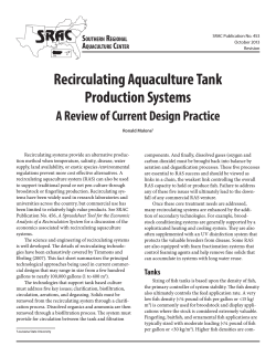 Recirculating Aquaculture Tank Production Systems  A Review of Current Design Practice