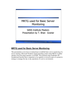 MRTG used for Basic Server Monitoring SANS Institute Masters