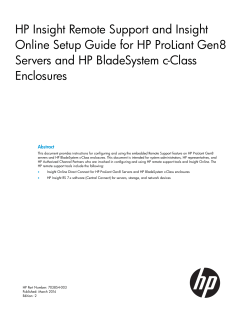 HP Insight Remote Support and Insight Servers and HP BladeSystem c-Class