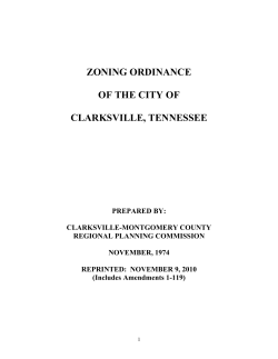 ZONING ORDINANCE OF THE CITY OF CLARKSVILLE, TENNESSEE