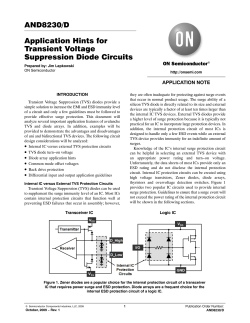 AND8230/D Application Hints for Transient Voltage Suppression Diode Circuits