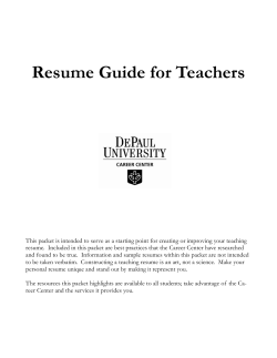 Resume Guide for Teachers