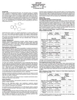 ASTELIN (azelastine hydrochloride) Nasal Spray, 137 mcg For Intranasal Use Only