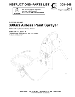sts 390 Airless Paint Sprayer INSTRUCTIONS–PARTS LIST